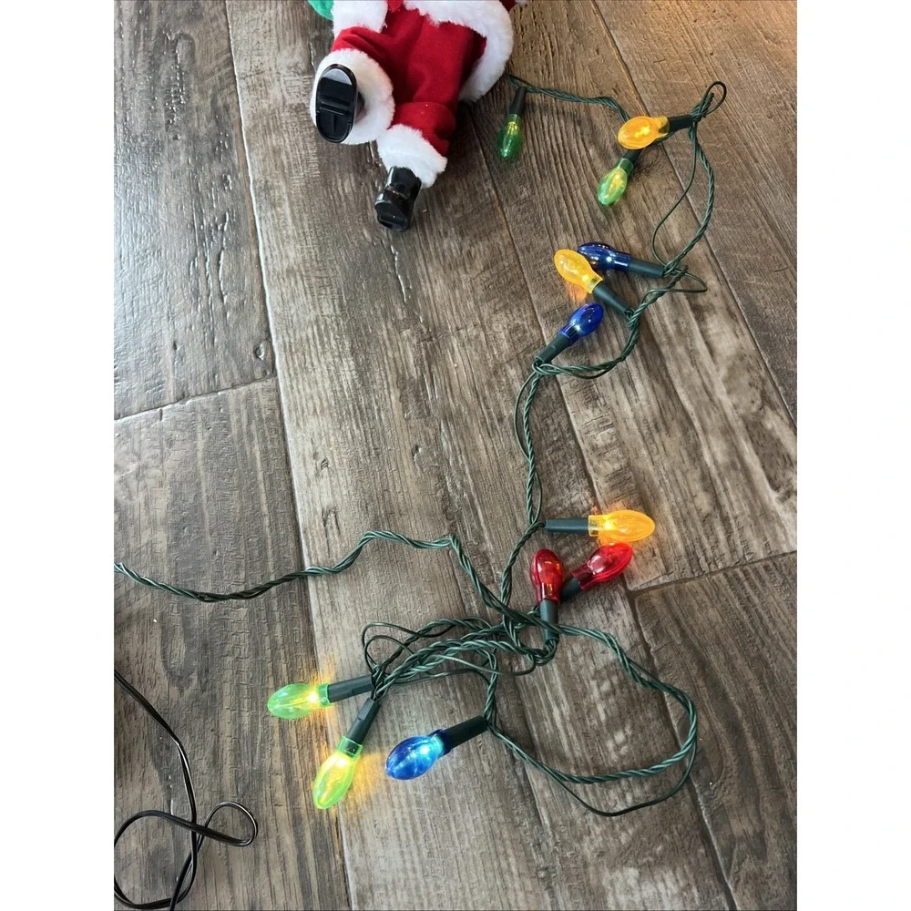 Klimbing Kris Kringle Santa Climbs 4ft Ladder 12 Christmas Melodies Lights Works